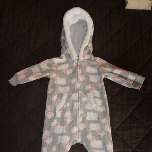 Carters Infant Hooded Dog Motif PJ's Sleeper 6 Months